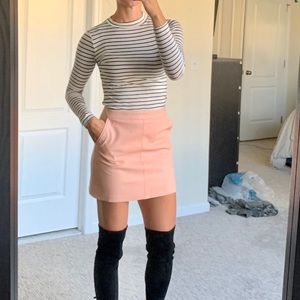 Vegan Leather Mini Skirt - Blush Pink